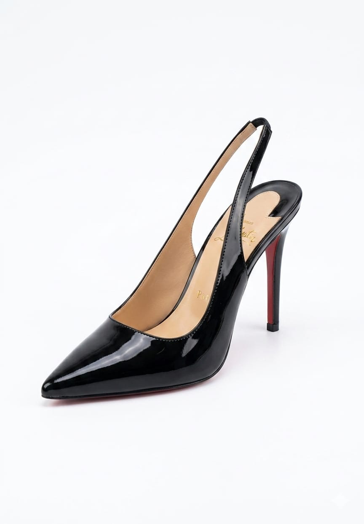 Red Bottom Slingback (Black, 36)