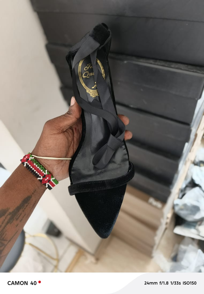 JB Velvet Gold Heel